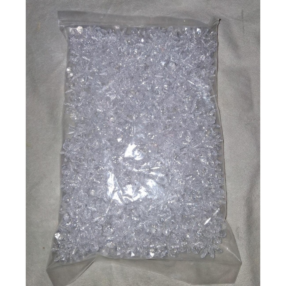 9oz Clear Acrylic Starflake Beads Bulk Craft Jewelry Christmas Snowflake Bead Lo